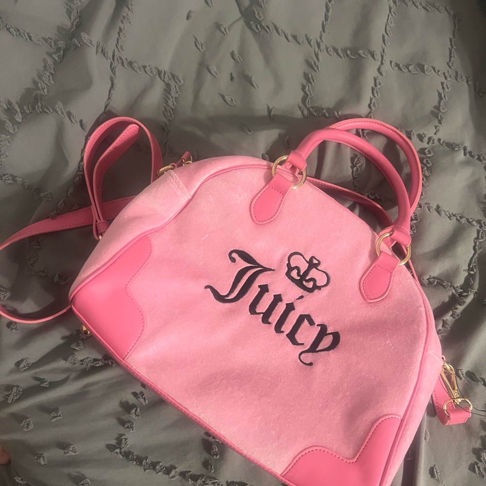 Juicy Couture Pink Satchel Bag with Embroidered Logo